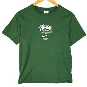 Stussy Nike Collaboration Green T Shirt Men's Size Medium